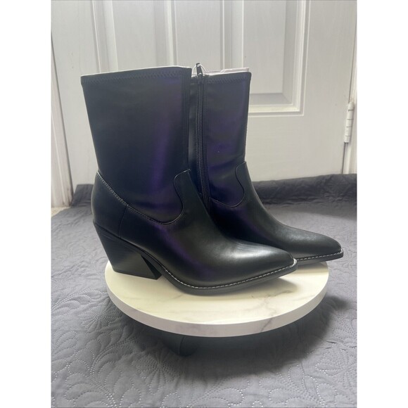 Universal Thread Black Aubree Ankle Boots NWT SZ 10, 9.5 &  9 Western Cowgirl - Picture 2 of 15